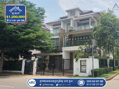 Queen Villa (Corner) for Sale! Borey Peng Huot (598)